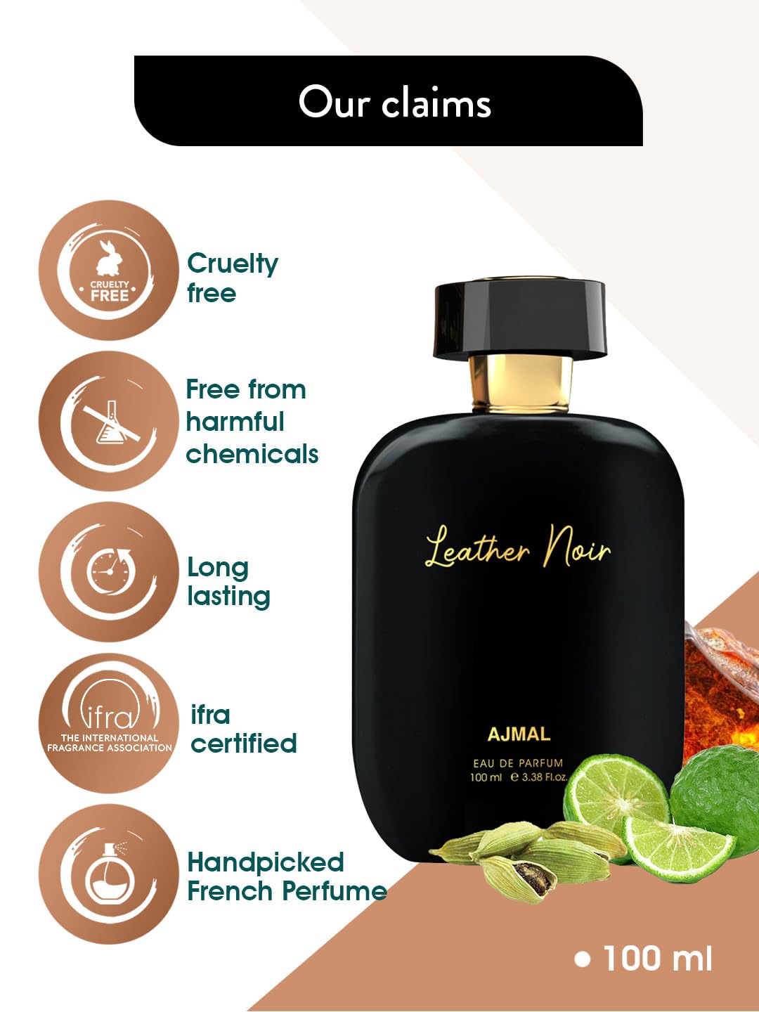 ajmal artisan leather noir eau de parfum for men | long lasting luxury perfume with bergamot, cardamom, leather & vanilla notes | strong masculine fragrance | 100ml ajmal artisan leather noir eau de parfum for men | long lasting luxury perfume with bergamot, cardamom, leather & vanilla notes | strong masculine fragrance | 100ml